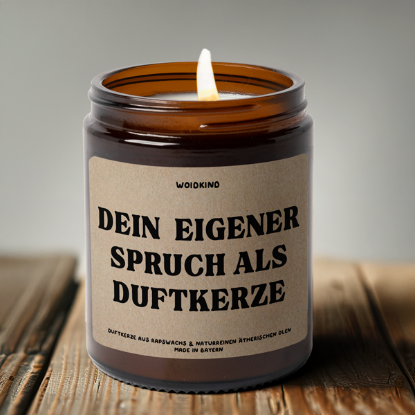 Personalisierbare Kerze mit deinem Spruch