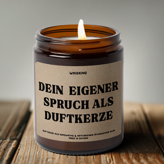 Personalisierbare Kerze mit deinem Spruch - klassisch