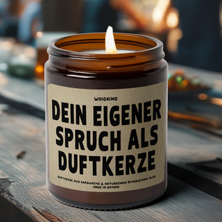 Personalisierbare Kerze mit deinem Spruch - modern