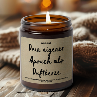 Personalisierbare Kerze mit deinem Spruch - Schreibschrift