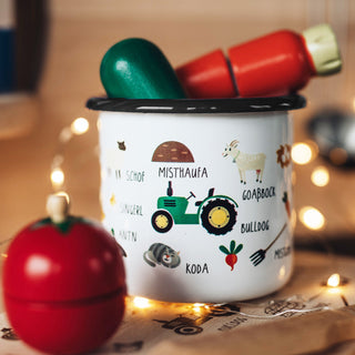 "Bauernhofviecha" - Bayerisches Emaillehaferl