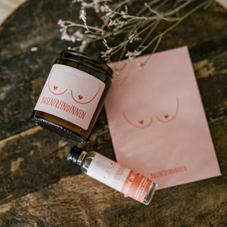 🩷 Busenfreindinnen-Set - Limited Edition aus Kerzen, Schnapserl & Karte