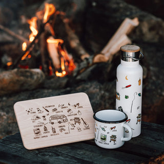 Thermosflasche aus Edelstahl mit Campingmotive - 650ml