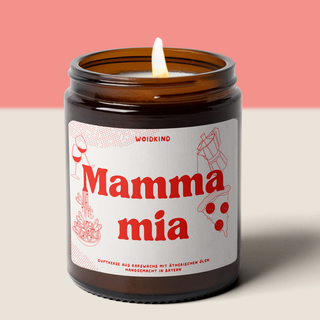 "Mamma mia" - Motivkerze mit deinem Duft