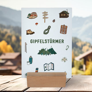 Gipfelstürmer - Bierdeckelpostkarte