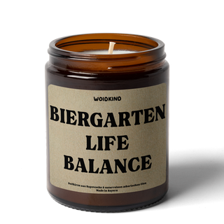 "Biergarten Life Balance" - Spruchkerze