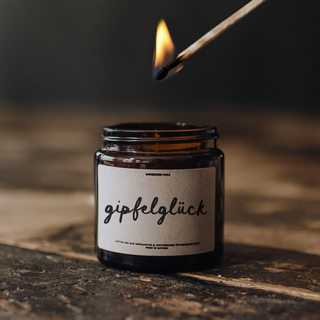 Gipfelglück - Mini Spruchkerze