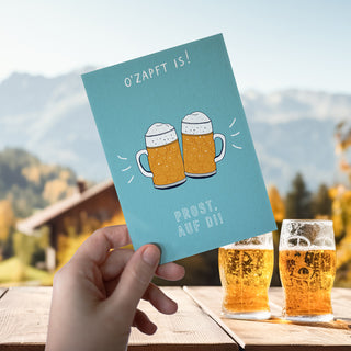 Prost, auf Di! - Bierdeckelpostkarte