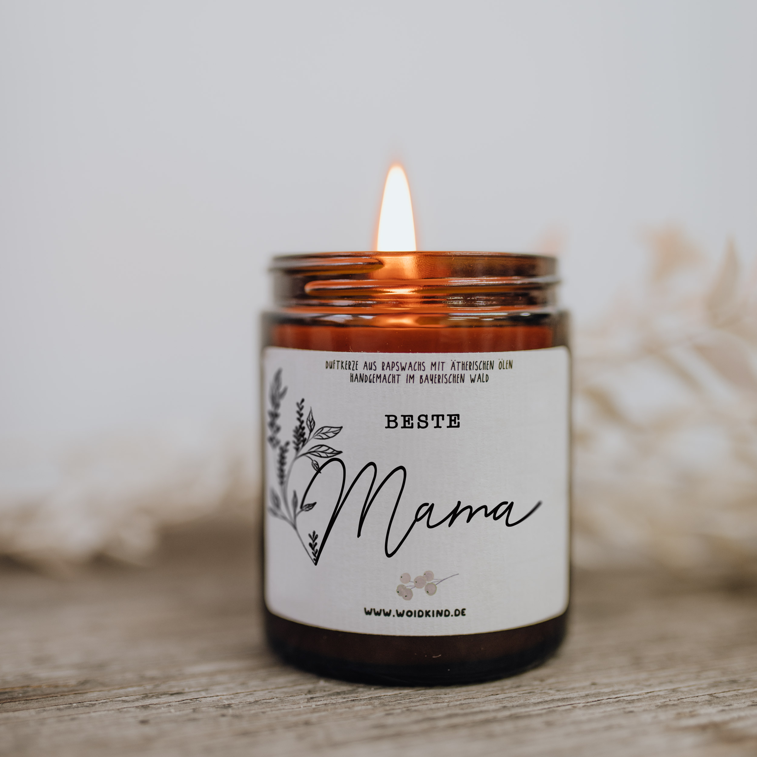 Duftkerze Kerze Geschenk Mama Muttertag Orange Vanille nachhaltig Idee regional bayerischer Wald