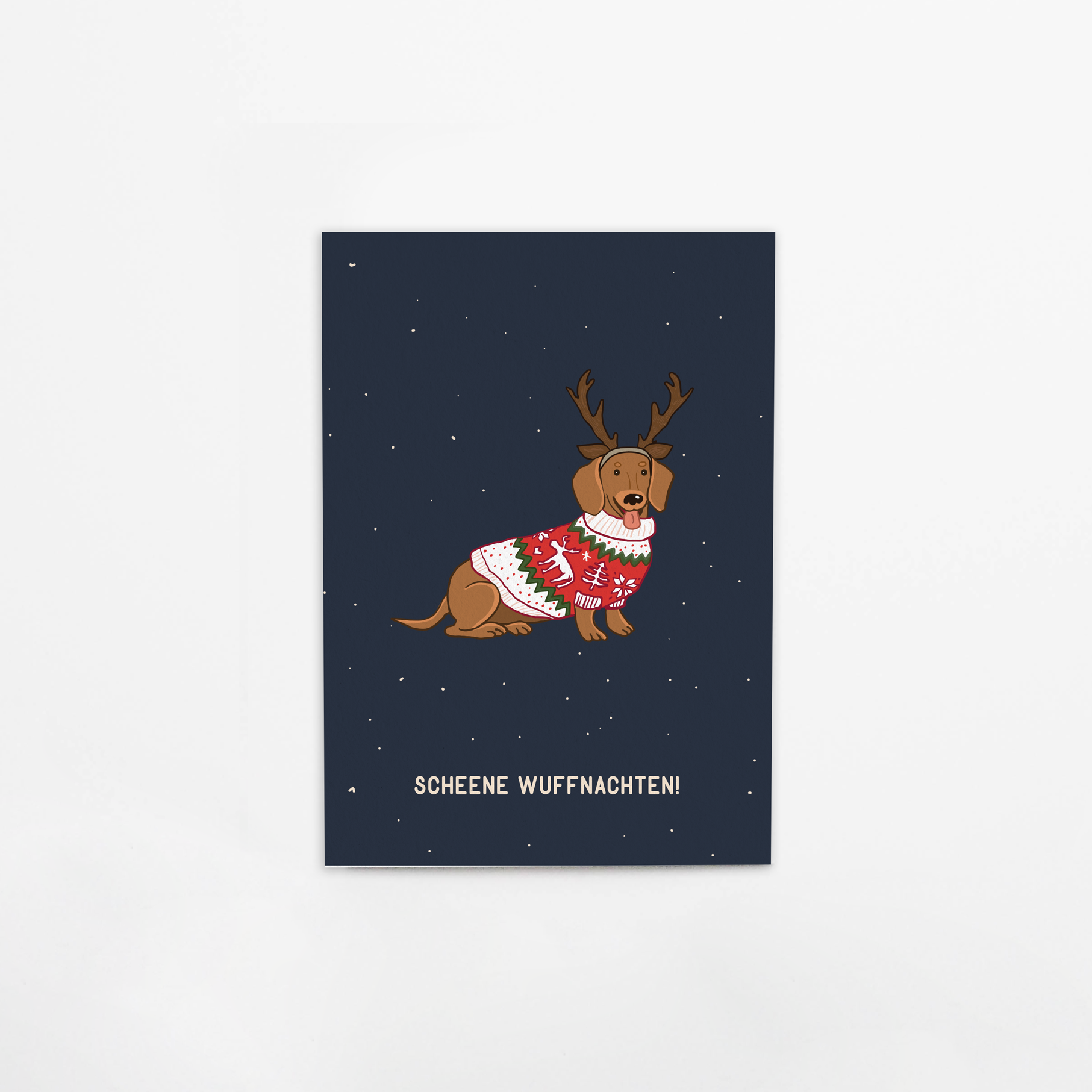 Postkarte_Karte_Dackel_Weihnachten_Hund_Bayerisch_Bayrisch_Bairisch_Woidkind_Dialekt_Bierdeckel
