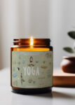 Kerze Duftkerze Yoga Lotus Bergamotte frisch Meditation Patchouli Sandelholz Woidkind vegan